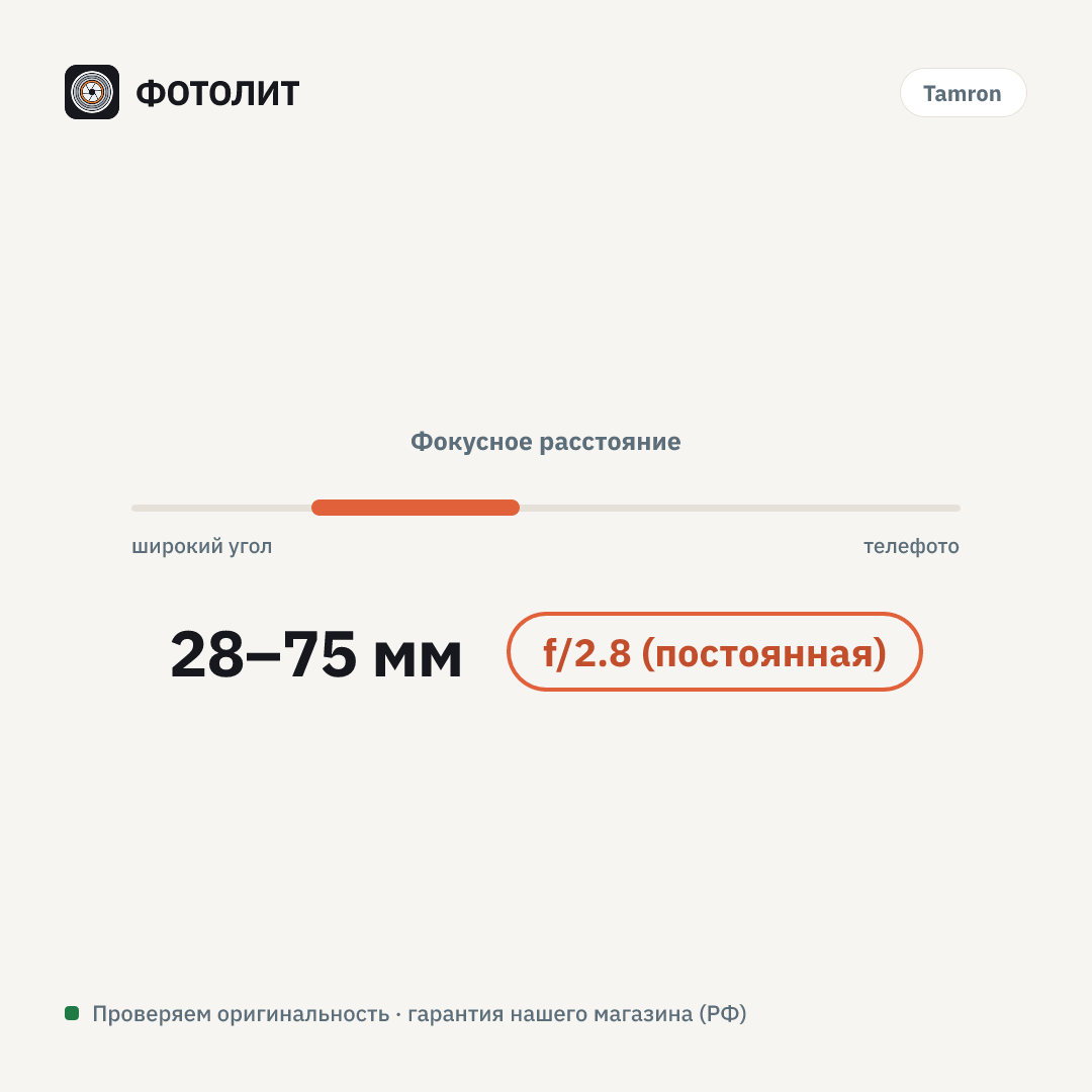Объектив Tamron 28-75mm f/2.8 Di III VXD G2 (A063) Sony FE, черный — визуализация характеристик