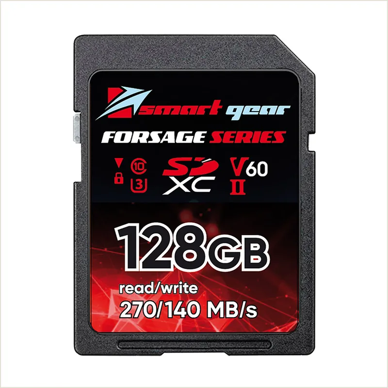 Карта памяти Smart Gear SDXC UHS-II V60 Forsage, 128GB W140/R270, 1000P/E cycles