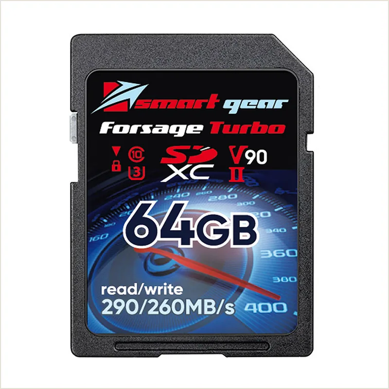 Карта памяти Smart Gear SDXC UHS-II V90 Forsage Turbo, 64GB W260/R290, 3000P/E cycles
