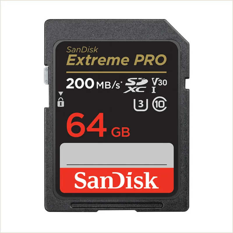 Карта памяти Sandisk Extreme Pro SDXC UHS-I U3 V30 64Gb (200/90 MB/s)
