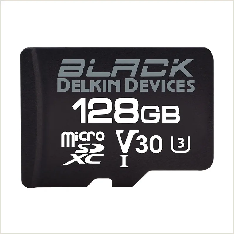 Карта памяти Delkin Devices 128 ГБ BLACK UHS-I microSDXC с адаптером SD