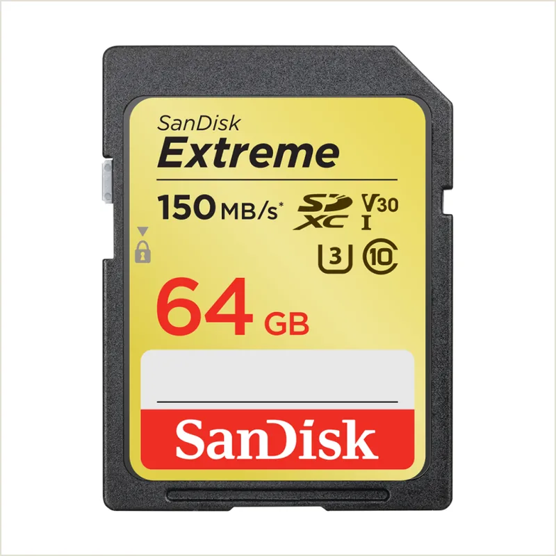 Карта памяти SanDisk Extreme SDXC Class 10 UHS-I U3 V30 64Gb (150/60 MB/s)